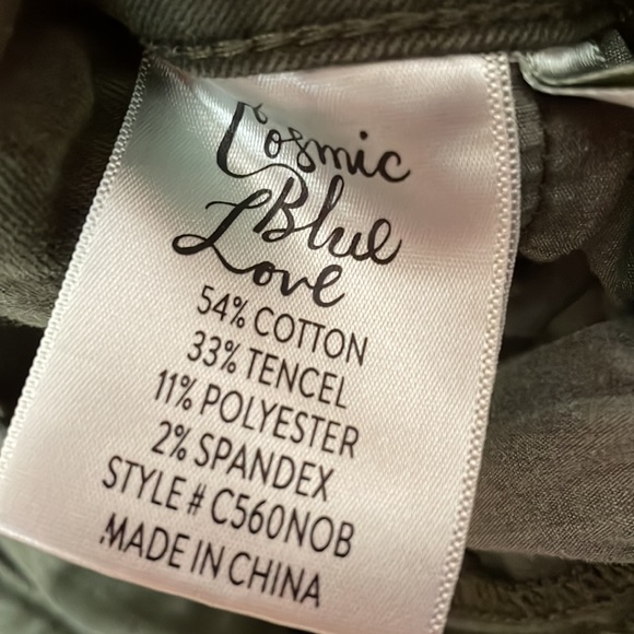 Olive Green Sz 30 Cosmic Blue Love pants - Picture 3 of 5